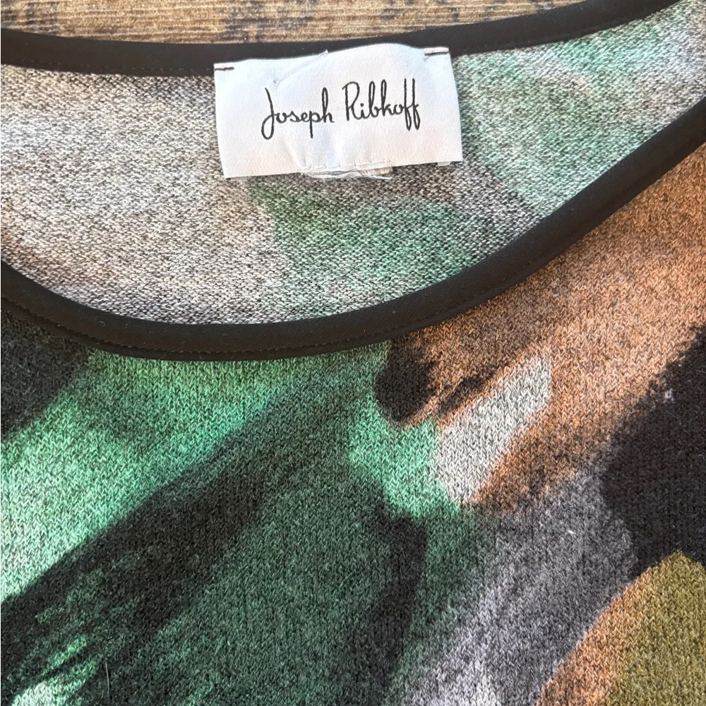 Joseph Ribkoff Abstract Print Sweater with grommet Detail Sz M - Picture 8 of 13